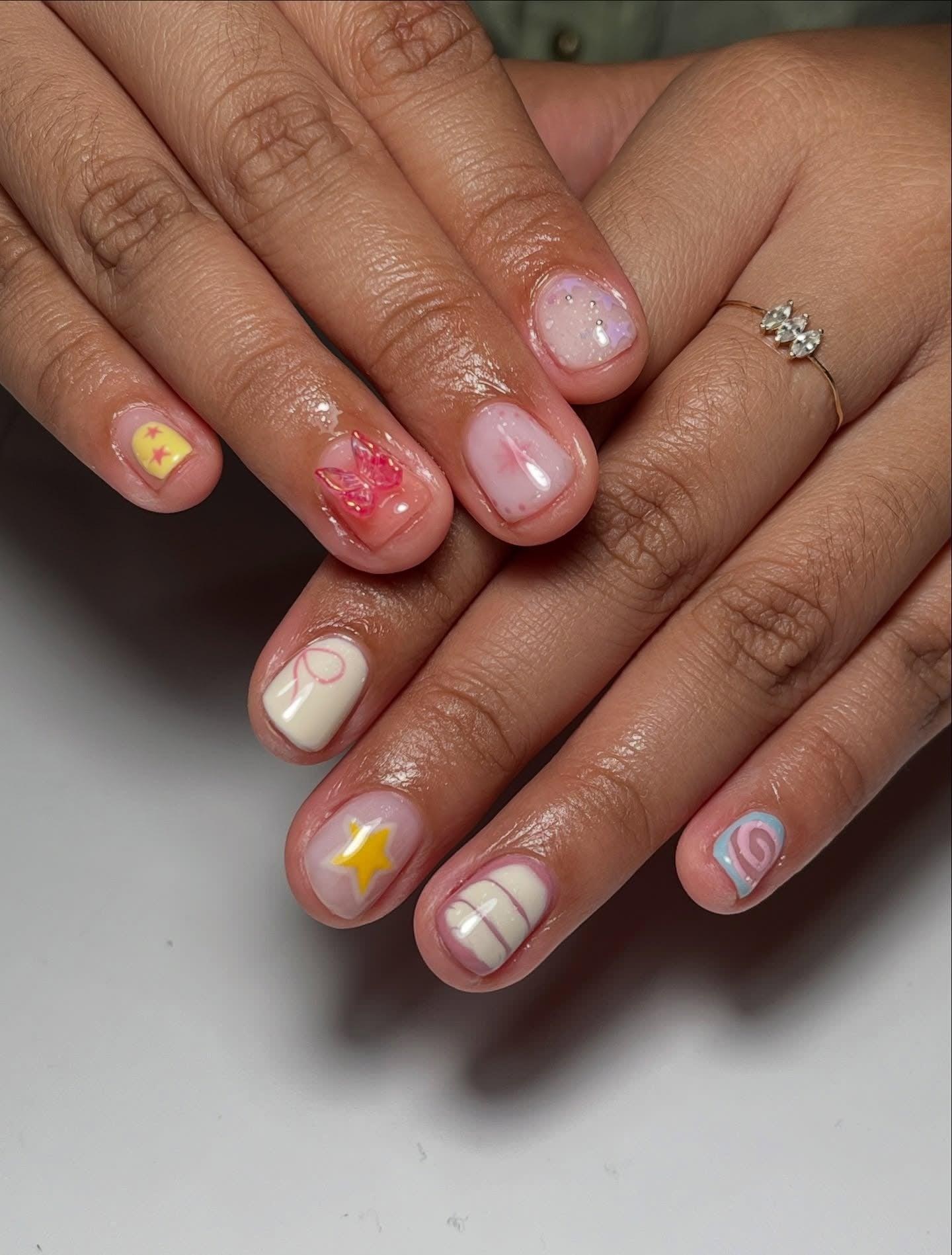 Pastel charm nails